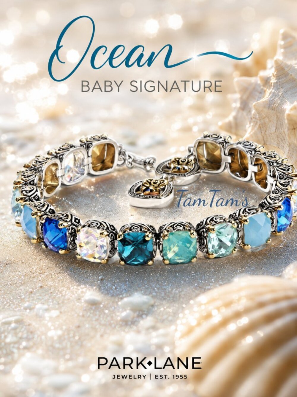 NWT Park Lane Ocean Baby Signature Limited Edition Impression Tennis Bracelet